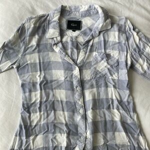 Blue and White Plaid Rails Shirt, Size XS